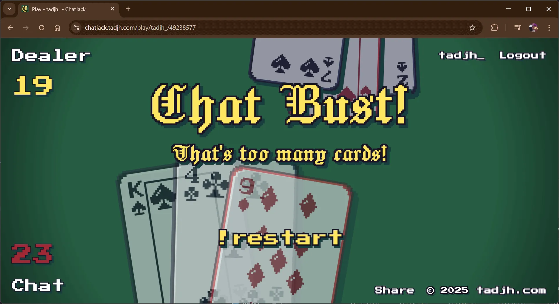 ChatJack gameplay screenshot